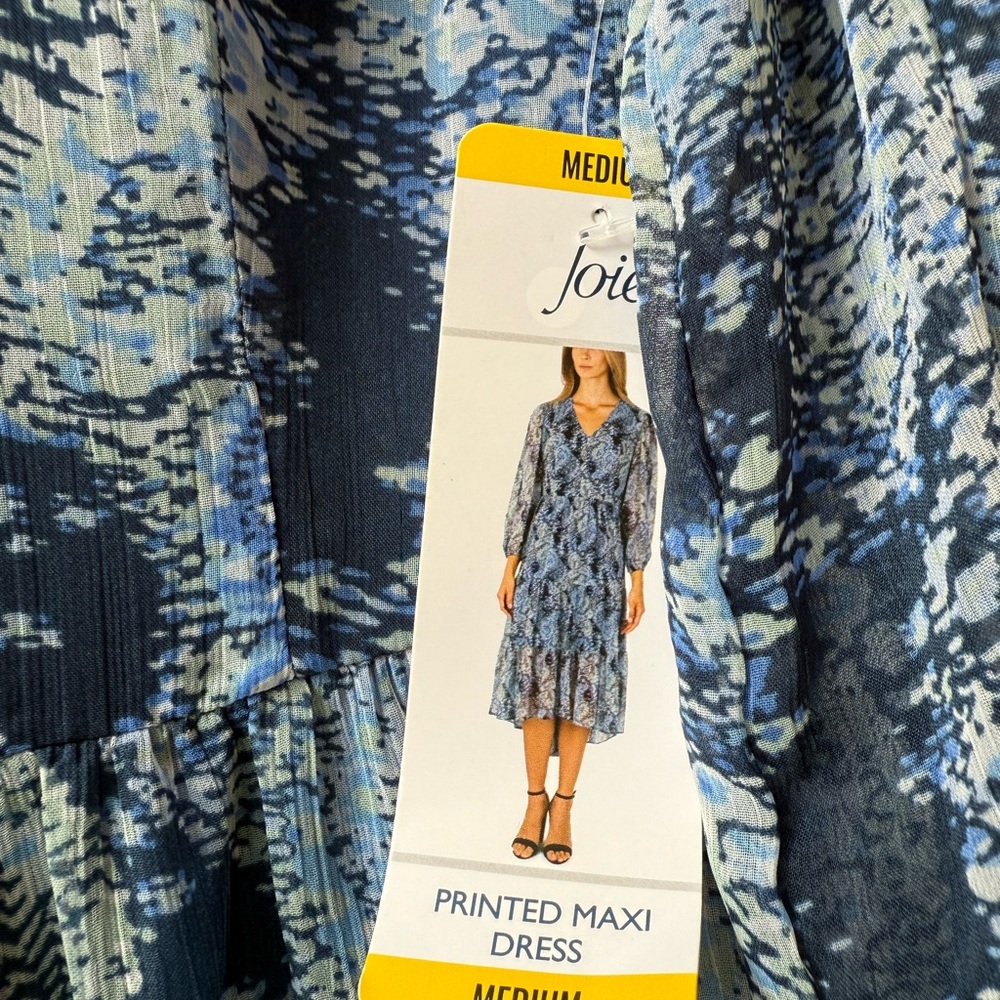 Joie Women’s Blue Tiered Printed Midi Dress Parisian Paisley NWT Size M - Picture 5 of 14